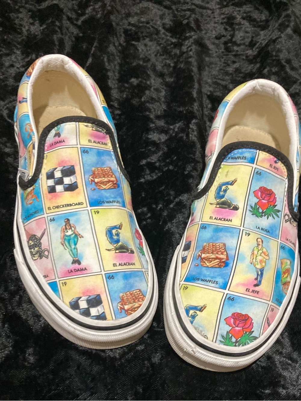 Vans  Slip-On Sneakers with Multicolor Lotería Print Lottery women’s 6.5